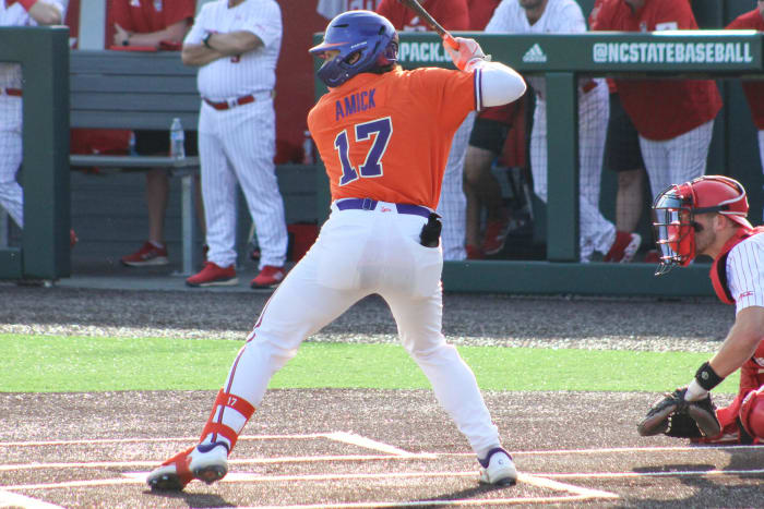 Bill Amick hit two home runs in Clemson's 10-2 win over N.C. State Friday. (Clemson Athletics)